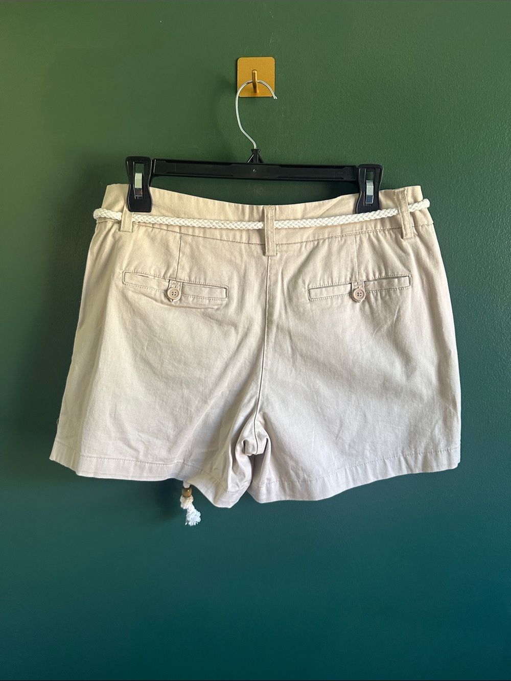 Cambridge Dry Goods Beige Rope-Belt Women's Shorts Size 10 NWT - Picture 5 of 12
